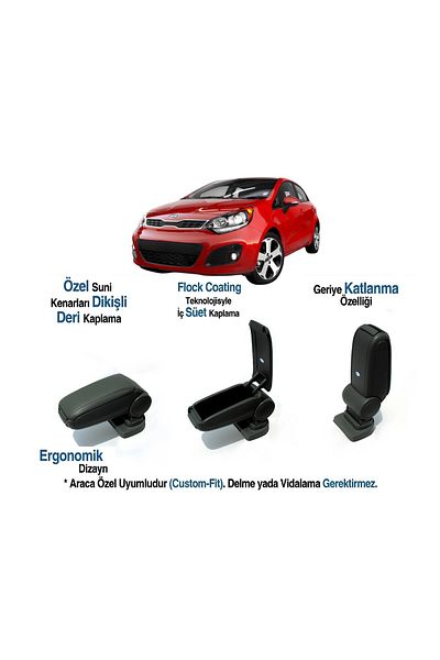 TUNAX OTO K2 Rio Car Special Armrest Armrest Without Screw 2011 2012 2013 2014 2015 2016