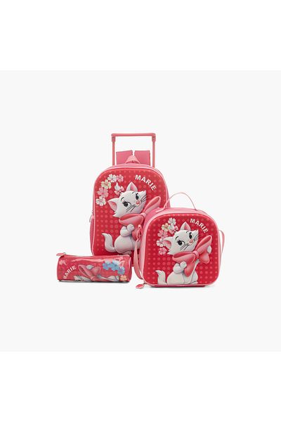Disney Marie Print Trolley Backpack with Lunch Bag and Pencil Pouch - 12 inches