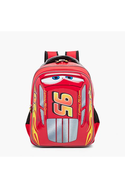 Disney Cars Print Backpack with Adjustable Shoulder Straps - 14 inches