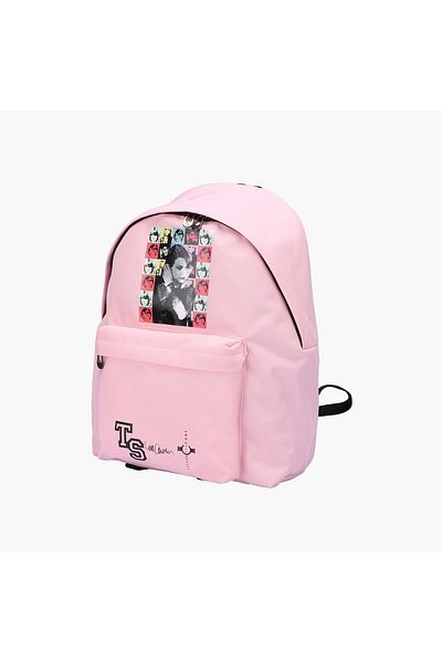 Celebrtyicons Swifties Print Backpack with Adjustable Straps and Zip Closure - 30x12x40 cm