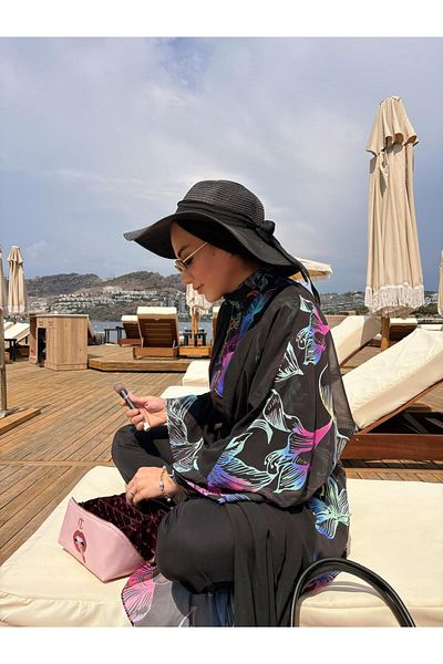 NS TASARIM MAYO Zambak Model Waist Lace Design Hijab Pareo