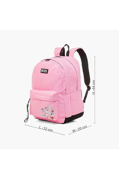 BT21 Printed Backpack with Zip Closure and Adjustable Shoulder Straps - 18 inches