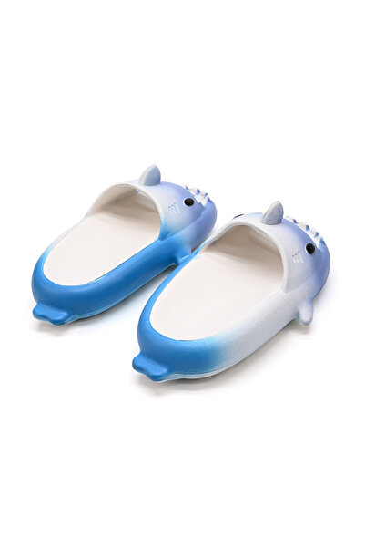 Tmall Papuci De Dama Si Copii,In forma Rechin,Cu culori in degradeu,Din spuma,PC01,Albastru