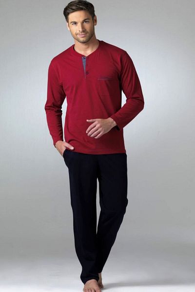 Pierre Cardin 100% Cotton Men's Long Sleeve Dowry Boxed Pajamas Set