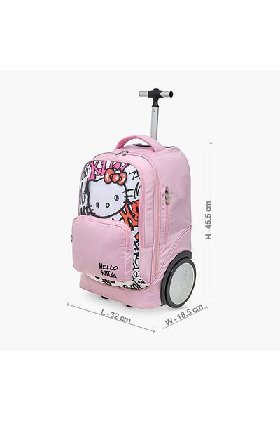 SANRIO Hello Kitty Print Trolley Bag with Zip Closure - 20 inches