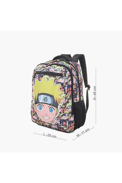 TV TOKYO Naruto Print Backpack with Adjustable Shoulder Straps and Zip Closure