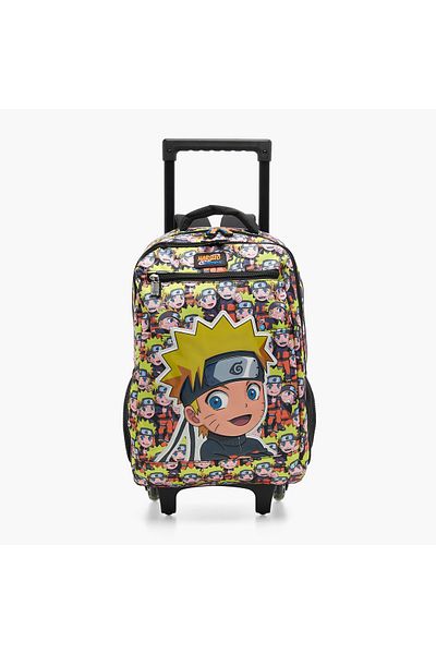 TV TOKYO TV Tokyo Naruto Print Trolley Backpack with Retractable Handle and Wheels - 14 inches