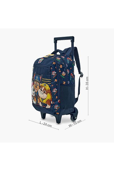 NİCKELODEON PAW Patrol Applique Detail Trolley Backpack with Retractable Handle with Wheels - 14 inches