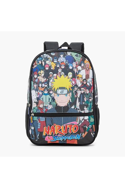 TV TOKYO TV Tokyo All-Over Naruto Print Backpack with Adjustable Straps and Zip Closure - 14 inches