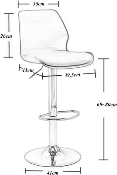 rexa Bar Stool PU Leather Adjustable Swivel Bar stool, Armless Hydraulic Kitchen