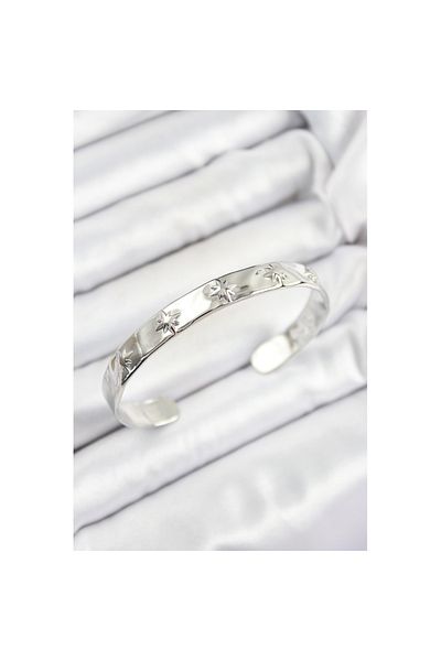Skygo Brass North Star Model Silver Color Six Open Women's Bracelet - Tj-Bb7211