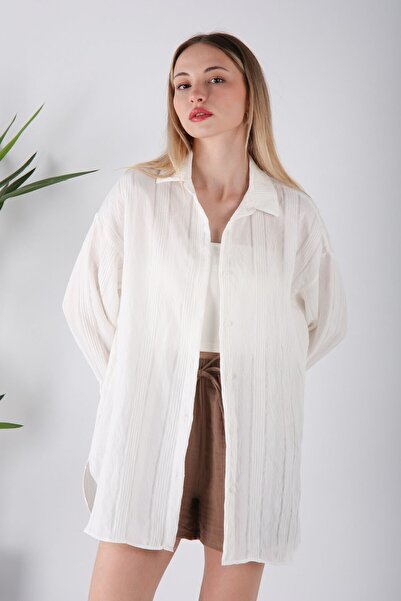 VeniLife Cămașă cu dungi texturate