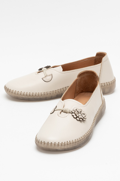 Dericlub Dericlub Women's Comfortable Sole Comfort Shoes Real Leather Cr 2730 Beige