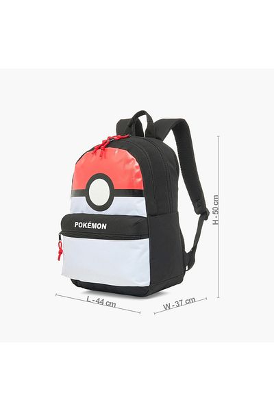 Pokemon Printed Backpack with Adjustable Straps and Zip Closure - 16 inches