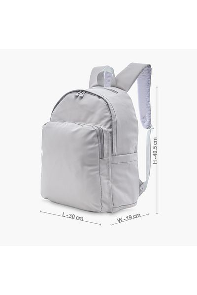 Juniors Solid Backpack with Adjustable Straps and Zip Closure - 16 inches