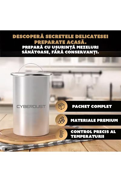 CYBERDUST CYBERDUST Sausage Press, 1.4L, Food Grade Stainless Steel, Thermometer Included