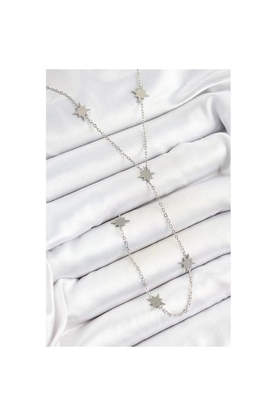 Skygo 316L Steel Pole Star Figured Y Model Silver Color Women's Necklace - Tj-Bko10332