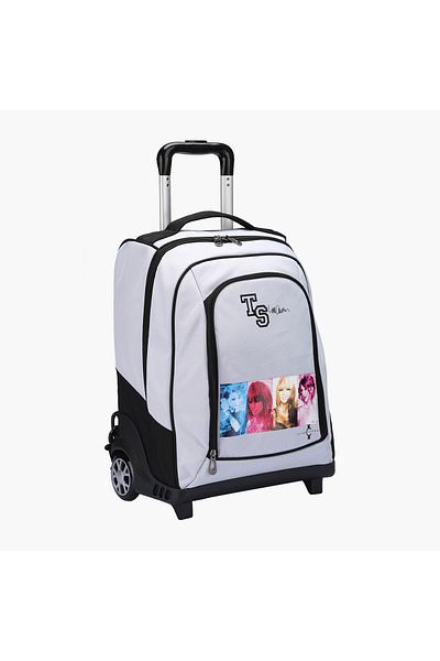 Celebrtyicons Swifties Print Trolley Backpack with Adjustable Straps and Zip Closure - 36x23x47 cm