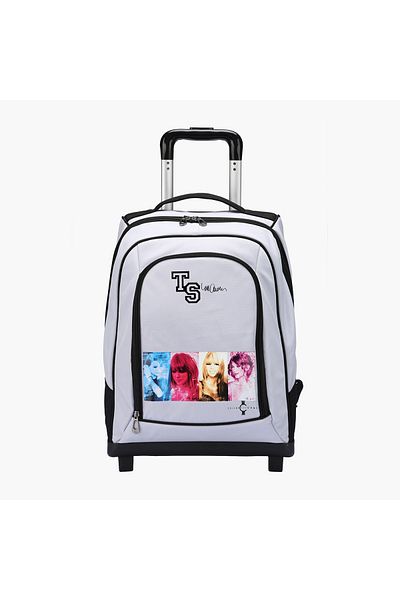 Celebrtyicons Swifties Print Trolley Backpack with Adjustable Straps and Zip Closure - 36x23x47 cm