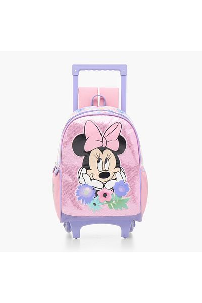Disney Minnie Mouse Print Trolley Bag with Retractable Handle - 14 inches