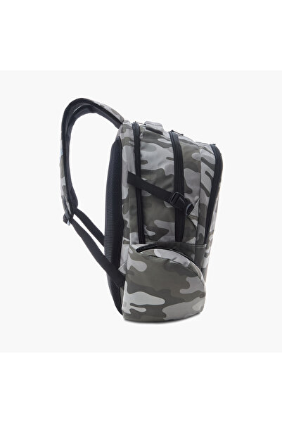 Juniors Camouflage Print Backpack with Adjustable Straps - 16 inches