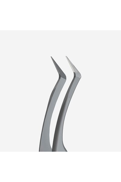 STALEKS Expert 45 Type 2 Professional Notched Eyelash Tweezers (L-Shaped, 40')