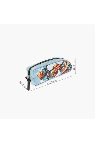 Juniors Graphic Print Pencil Pouch with Zip Closure