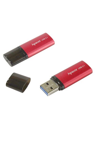 Apacer Stick de memorie USB 3.1 de 32 GB, AH25, cu capac, roșu cu negru