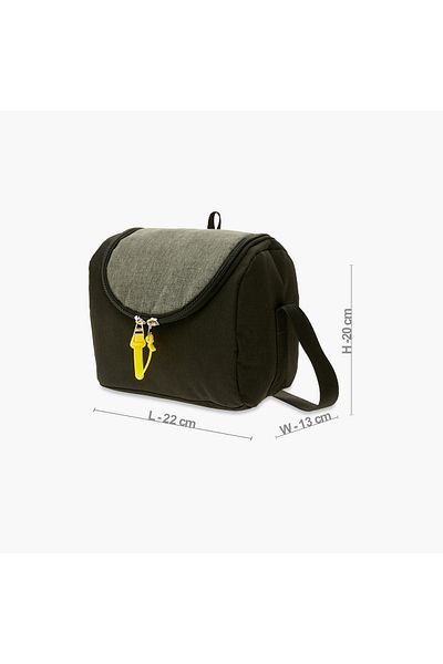 Juniors Solid Insulated Lunch Bag with Zip Closure and Adjustable Strap