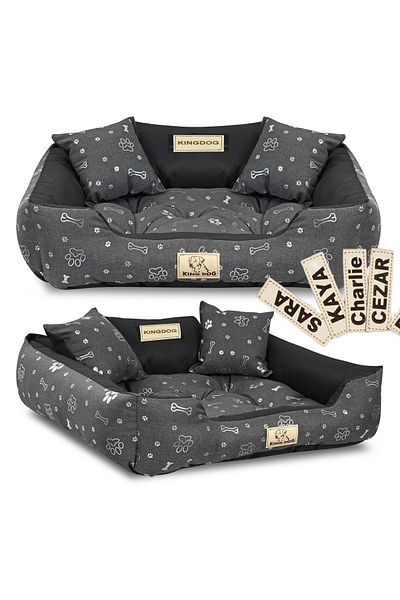 shumee Pat pentru câini KINGDOG 100x75 cm personalizat impermeabil cu oase argintii