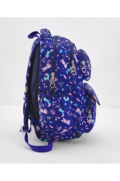 Bonfino Bonfino Bunny School Bag, Padded Shoulder Straps, Adjustable Fit, Blue - 19 Inches