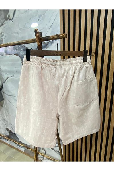 PASSWORD Men's Lace-Up Cotton Linen Shorts