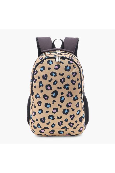 Juniors Animal Print Backpack with Adjustable Straps and Zip Closure - 16 inches