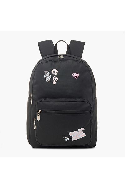 Juniors Graphic Print Backpack with Adjustable Straps and Zip Closure -16 inches