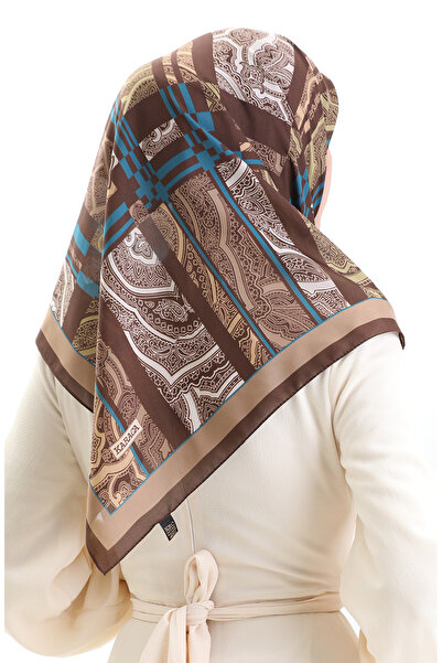 sefamerve Φουλάρι Karaca με σχέδιο Kupra 81089-08 Brown Earth