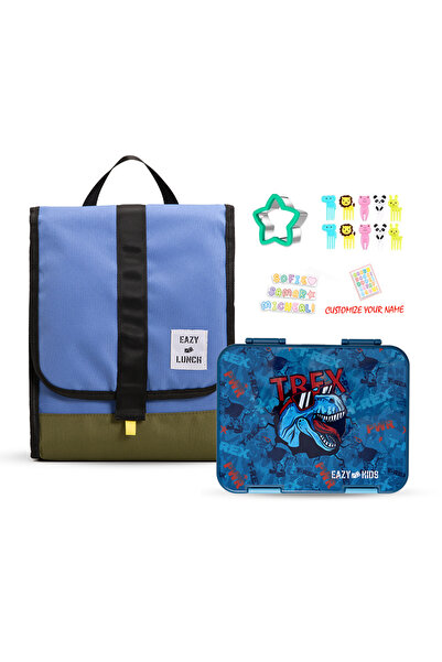 Eazy Kids صندوق غداء بينتو قابل للتحويل 6 و4 مع حقيبة غداء ومجموعة قاطعة شطائ...