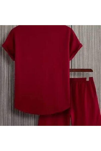 LUNAVISTA Short-sleeved round-neck t-shirt and button-up shorts