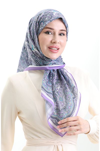 sefamerve Μαλακό κασκόλ Ethnic Pattern 90201-01 Λιλά