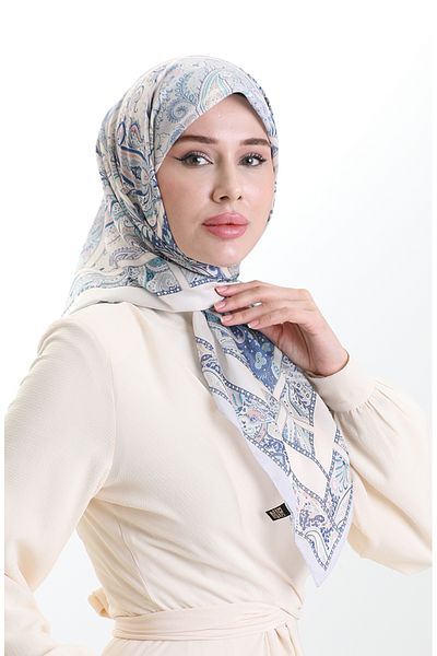 sefamerve Βαμβακερό κασκόλ Karaca Pattern 81094-01 Lilac Salmon