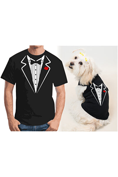 Buddy Store ملابس القطط والكلاب - قميص داخلي أسود وقميص بشري من مجموعة Kobini...