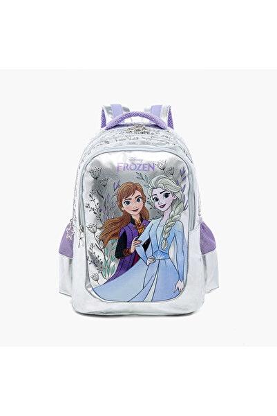Disney Frozen Print Backpack with Adjustable Straps and Zip Closure - 16 inches