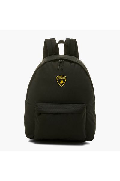 Lamborghini Solid Backpack with Adjustable Straps and Zip Closure - 16 inches