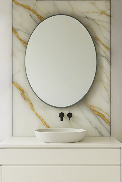 ELF DEKOR 122cmx224cm 1 Adet Parlak Beyaz Mermer Desenli PVC Duvar Paneli (Banyo&Mutfak&Zemin)