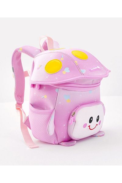 Bonfino Bonfino Cartoon School Bag, Padded Shoulder Straps, Breathable Mesh Back, Pink - 11 Inches