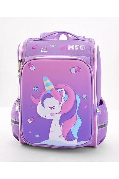 Bonfino Bonfino Unicorn School Bag, Padded Shoulder Straps, Purple - 16 Inches