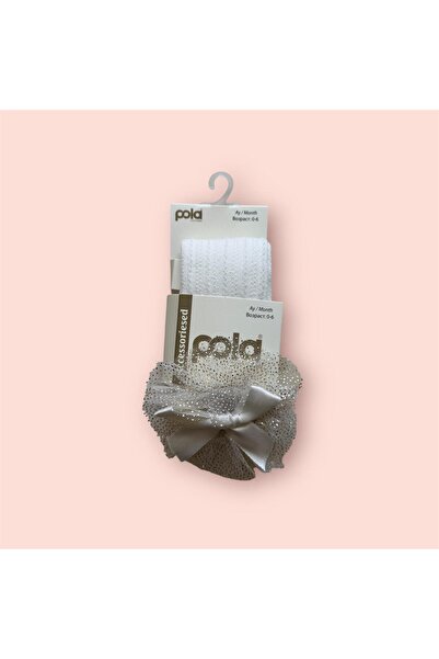 Pola جوارب طويلة قطنية مع إكسسوارات للأطفال كريم رقم 2