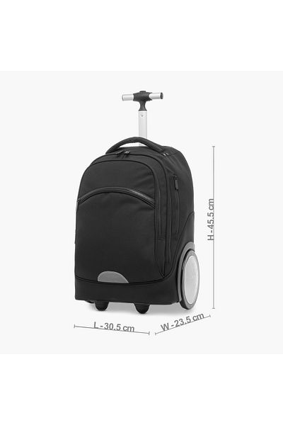 Juniors Solid Trolley Bag with Lunch Bag and Pencil Pouch - 18 inches