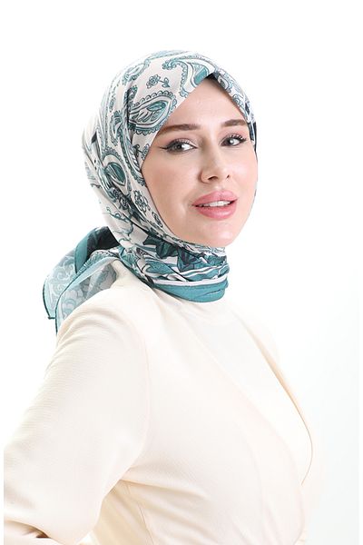sefamerve Μαλακό κασκόλ Ethnic Pattern 90200-03 Πράσινο