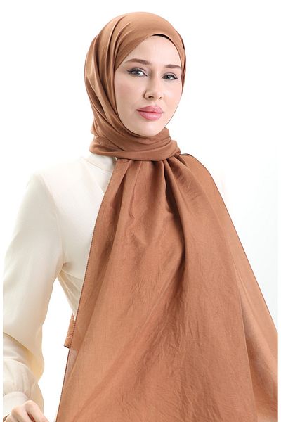 sefamerve Madame Mary Γαλλικό Voile Shawl 19099-18 Καφέ