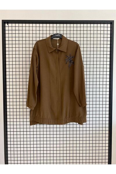 Armine TREND Stone Detail Shirt Collar Tunic-25Yt466